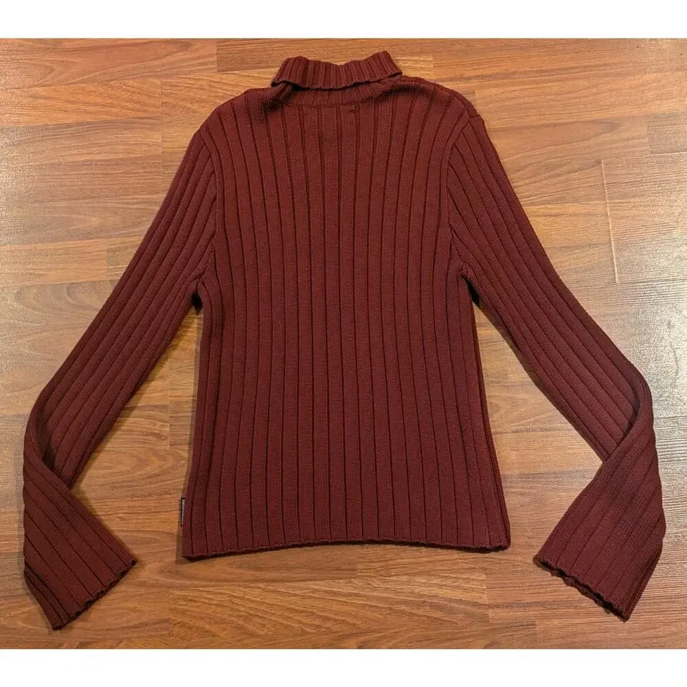 Vintage Y2K Abercrombie & Fitch A92 Ribbed Turtleneck Sweater Mens M Burgundy